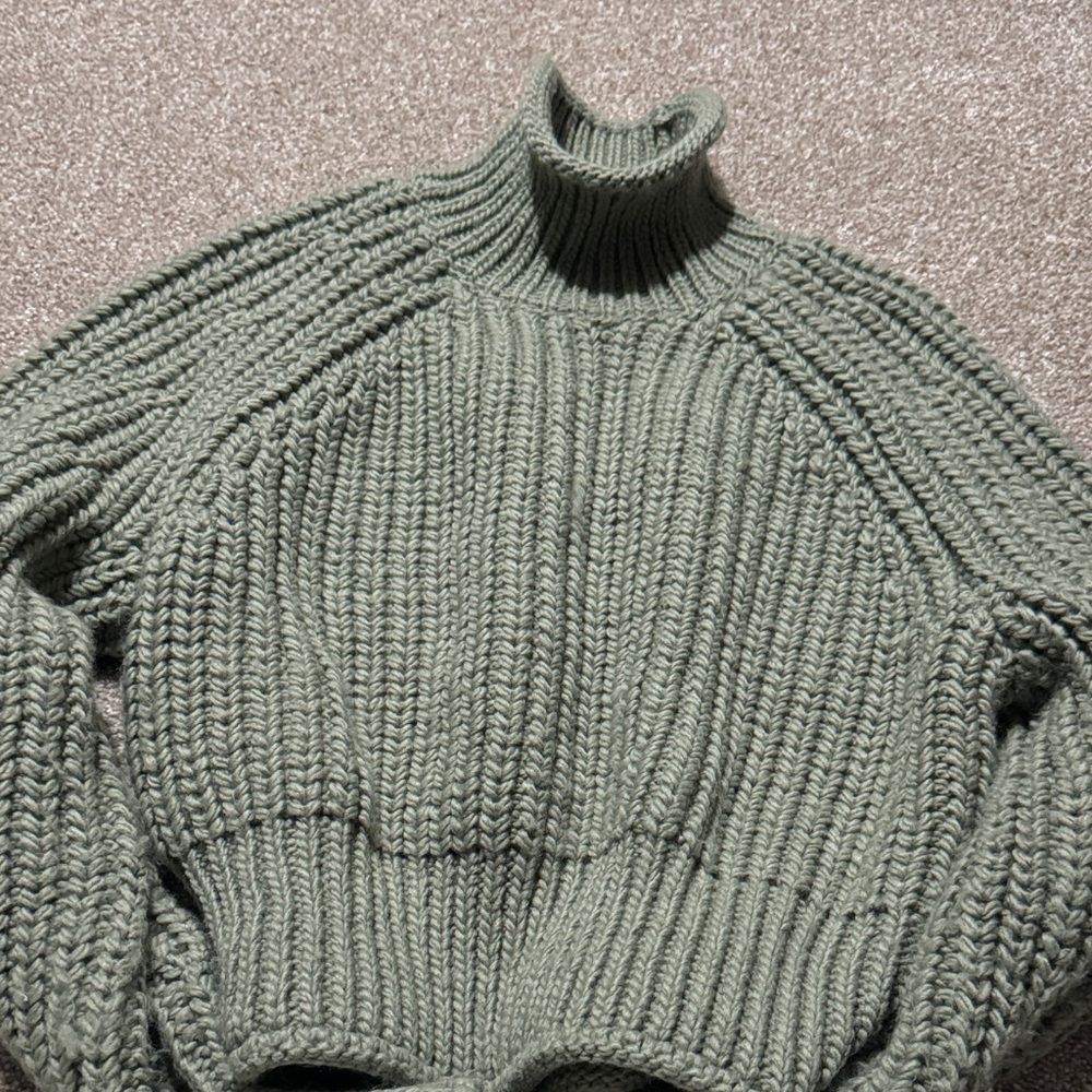 H&M Sage Green Turtleneck Sweater